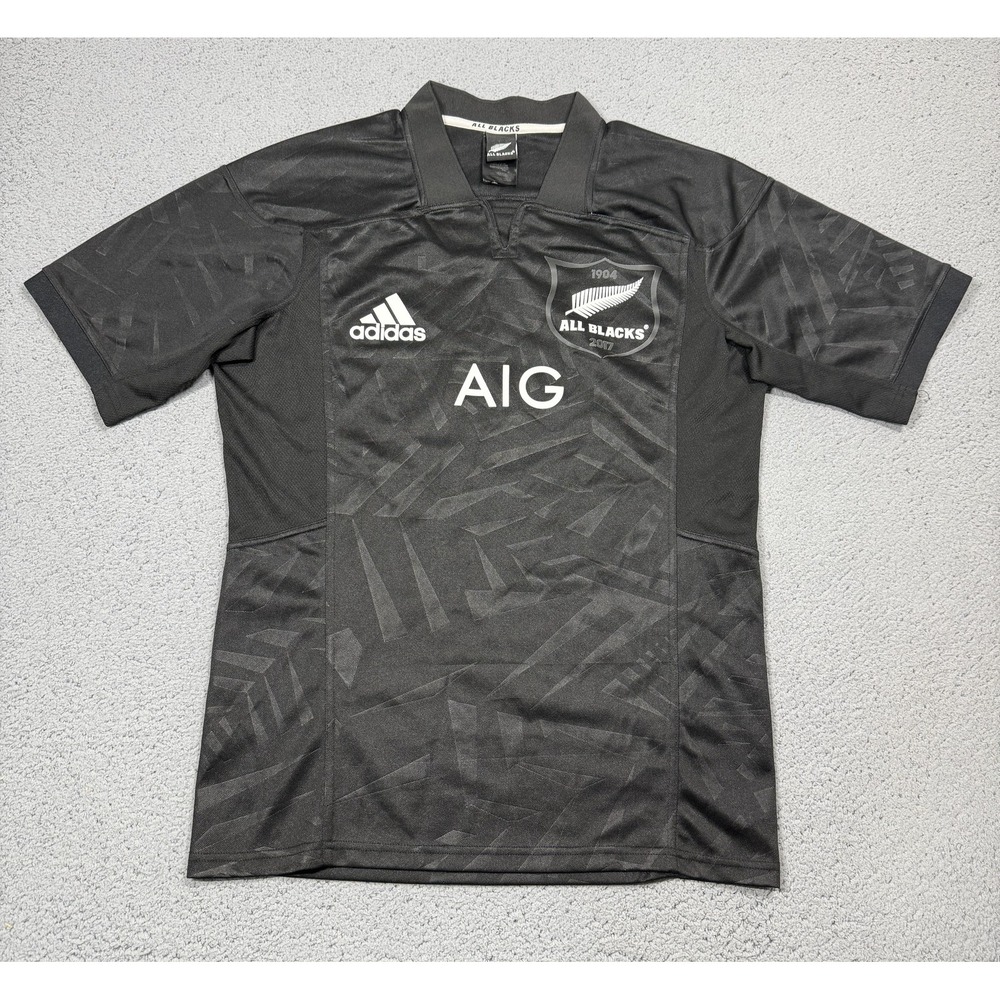 Adidas 2017 All Blacks Rugby Jersey Mens XL Black New Zealand AIG Official